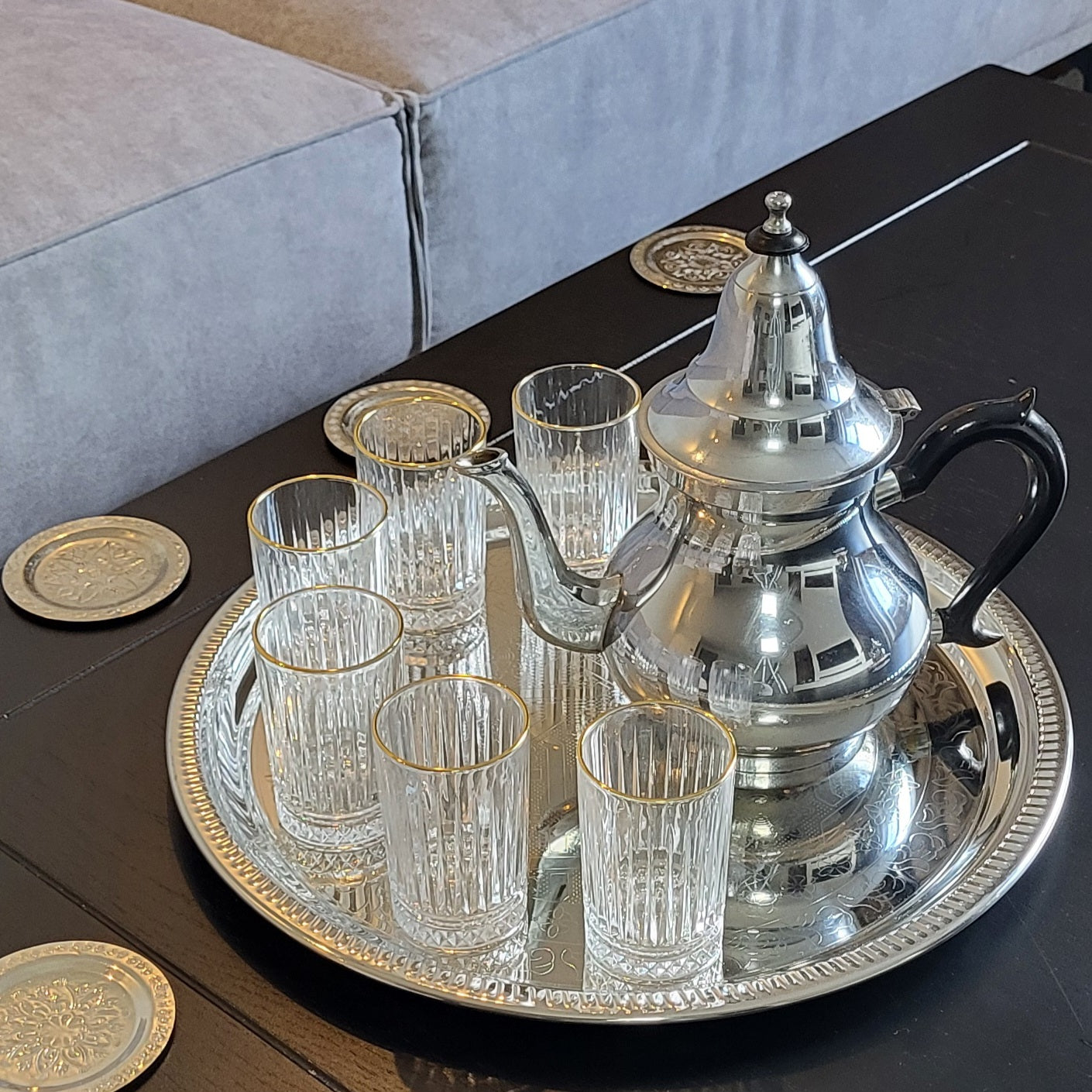 Theeglas Ella | Goud |Transparant |