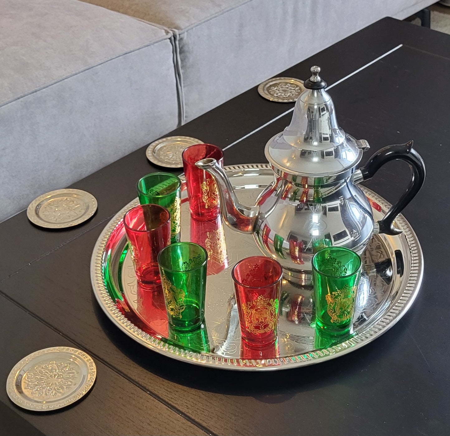 Theeglas Malakiun | Rood | Groen | 2 stuks