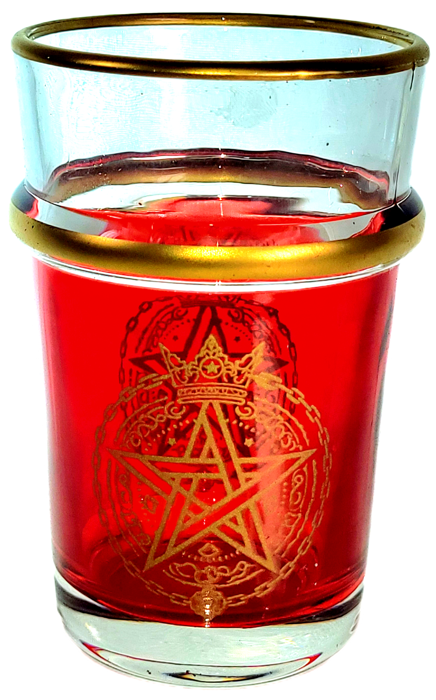 Theeglas Ma3rabi | Rood en groen | 2 stuks