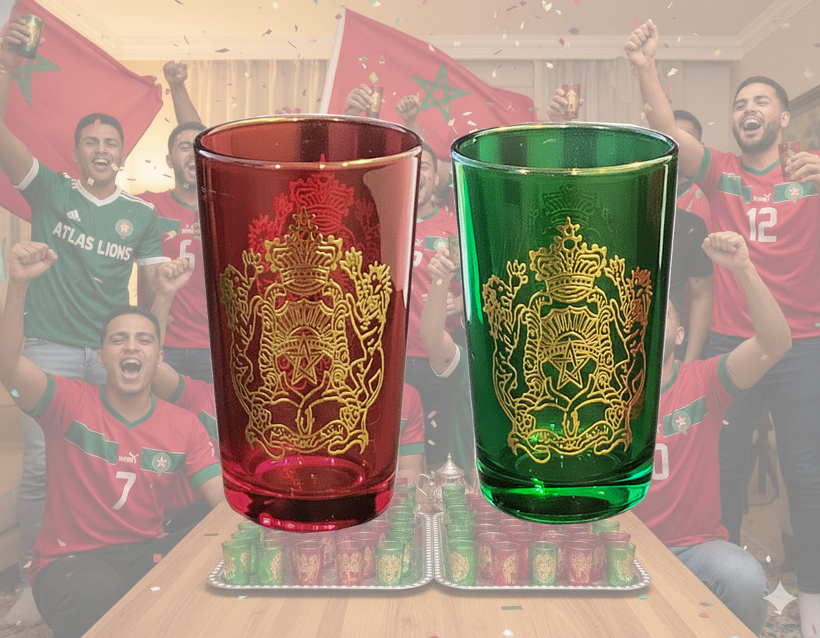 Theeglas Malakiun | Rood | Groen | 2 stuks