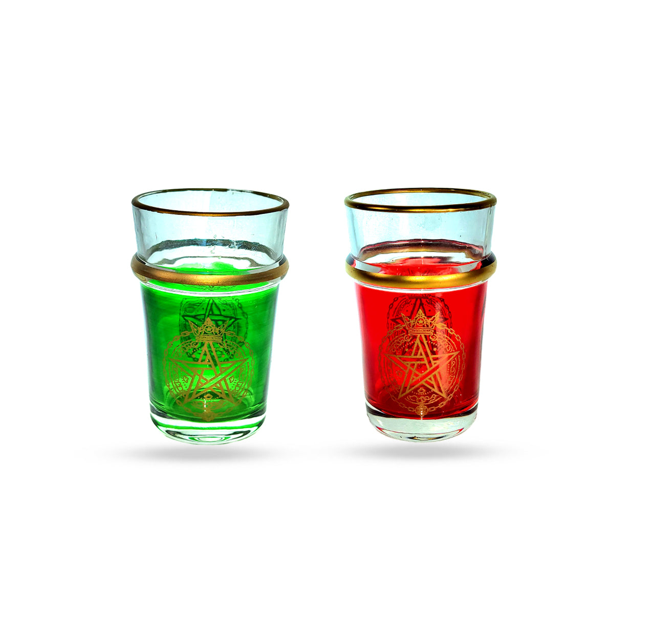 Theeglas Ma3rabi | Rood en groen | 2 stuks
