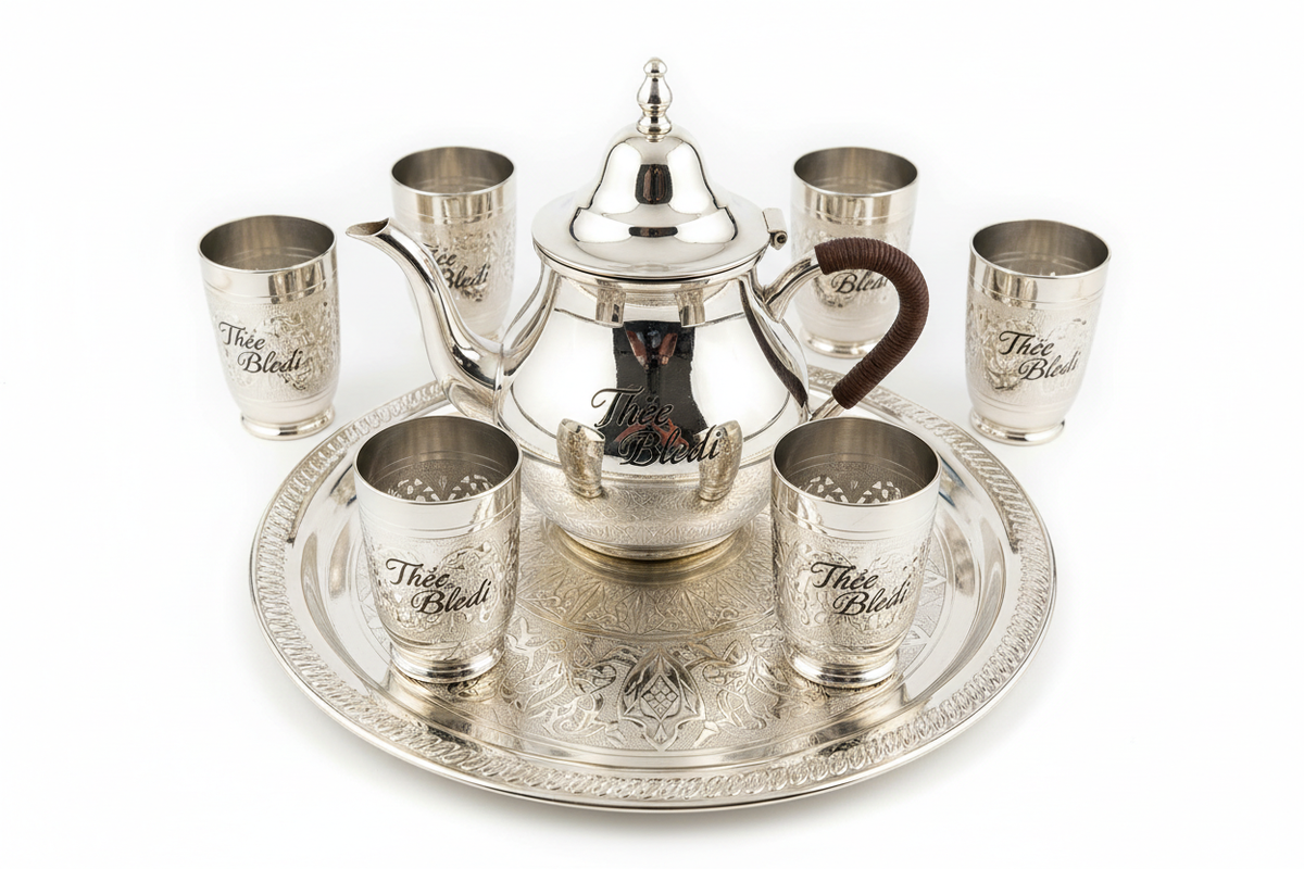 Marokkaans theeset met gravure